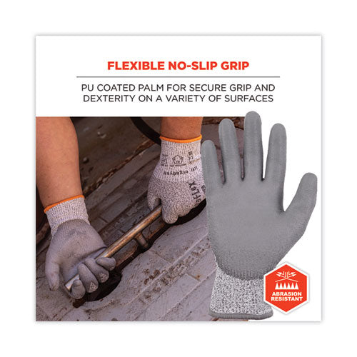 Ergodyne Proflex 7030 Ansi A3 Pu Coated Cr Gloves Gray Large Pair