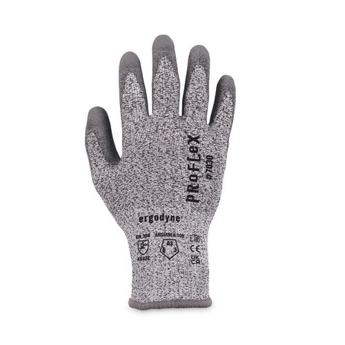 Ergodyne Proflex 7030 Ansi A3 Pu Coated Cr Gloves Gray Large 12 Pairs/pack