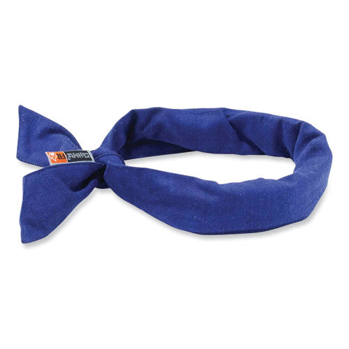 Ergodyne Chill-its 6700fr Fire Resistant Cooling Tie Bandana Headband One Size Fits Most Blue