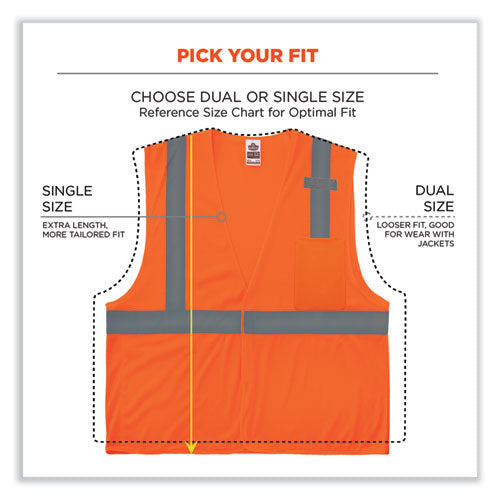 Ergodyne Glowear 8210hl-s Single Size Class 2 Economy Mesh Vest Polyester Small Orange