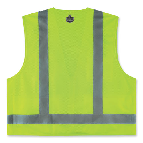 Ergodyne Glowear 8249z-s Single Size Class 2 Economy Surveyors Zipper Vest Polyester Small Lime