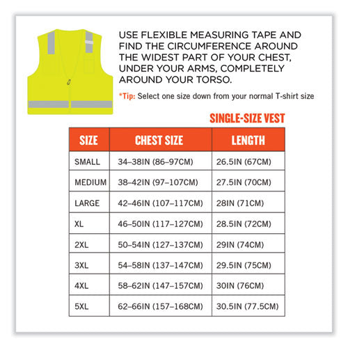 Ergodyne Glowear 8249z-s Single Size Class 2 Economy Surveyors Zipper Vest Polyester Small Lime