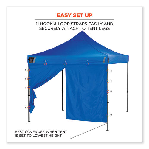 Ergodyne Shax 6096 Pop-up Tent Sidewall With Zipper Single Skin 10 Ftx10 Ft Polyester Blue