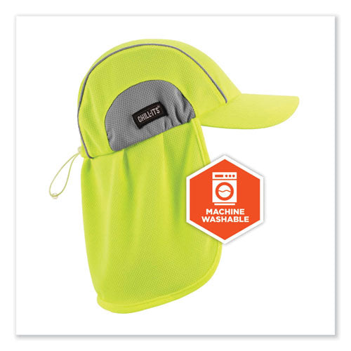 Ergodyne Chill-its 6650 High-performance Hat Plus Neck Shade Polyester One Size Fits Most Lime