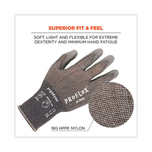 Ergodyne Proflex 7044 Ansi A4 Pu Coated Cr Gloves Gray Medium Pair