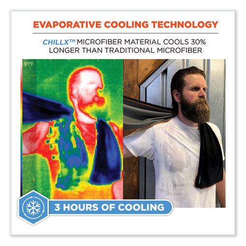 Ergodyne Chill-its 6602mf Evaporative Microfiber Cooling Towel 40.9x9.8 One Size Microfiber Lime