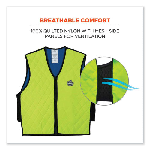 Ergodyne Chill-its 6665 Embedded Polymer Cooling Vest With Zipper Nylon/polymer 3x-large Lime