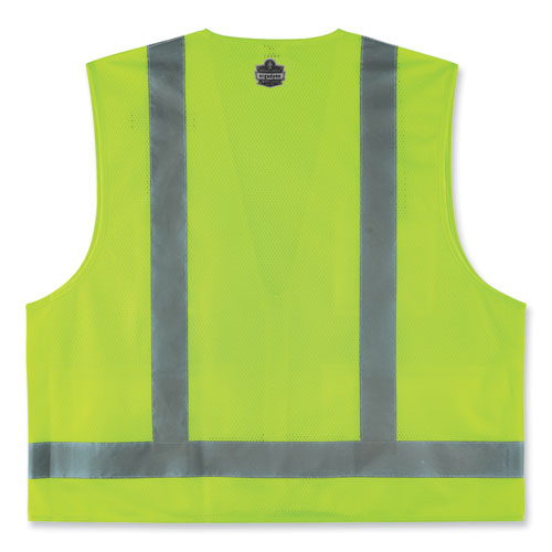 Ergodyne Glowear 8249z-s Single Size Class 2 Economy Surveyors Zipper Vest Polyester Large Lime