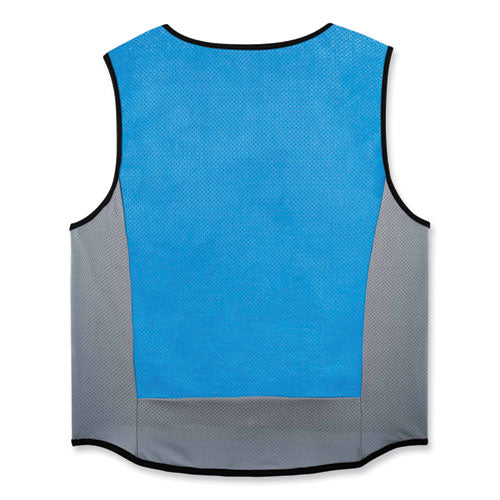 Ergodyne Chill-its 6667 Wet Evaporative Pva Cooling Vest With Zipper Pva Large Blue