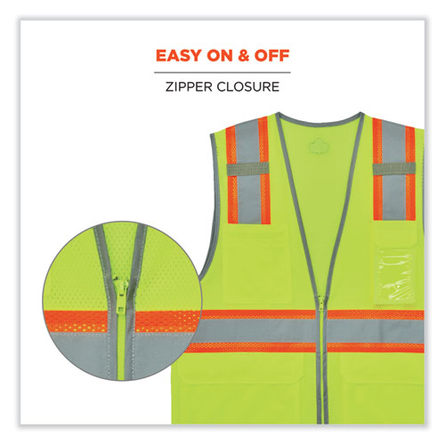 Ergodyne Glowear 8246z-s Single Size Class 2 Two-tone Mesh Vest Polyester 2x-large Lime