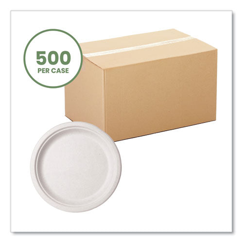 Vegware™ Nourish Molded Fiber Tableware Plate 10" Diameter White 500/Case