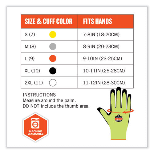 Ergodyne Proflex 7041-case Ansi A4 Nitrile Coated Cr Gloves Lime X-large 144 Pairs/Case