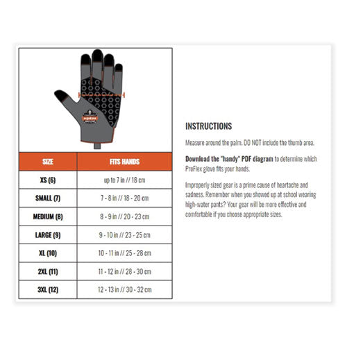 Ergodyne Proflex 910 Half-finger Impact Gloves + Wrist Support Black 2x-large Pair