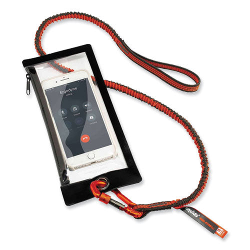 Ergodyne Squids 3100f(x) Tool Lanyard W/aluminum Carabiner+loop 10 Lb Max Work Cap 38" To 48"orange/grayships In 1-3 Business Days