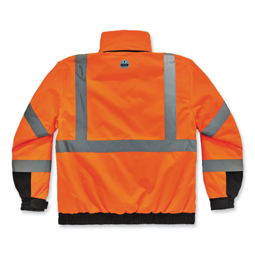 Ergodyne Glowear 8381 Class 3 Hi-vis 4-in-1 Quilted Bomber Jacket Orange 3x-large