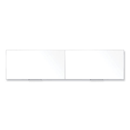 Ghent Magnetic Porcelain Whiteboard With Satin Aluminum Frame 193x48.5 White Surface