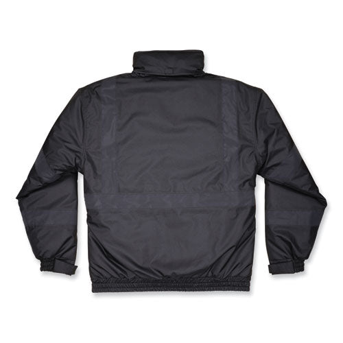 Ergodyne Glowear 8377ev Non-certified Hi-vis Quilted Bomber Jacket Black Large