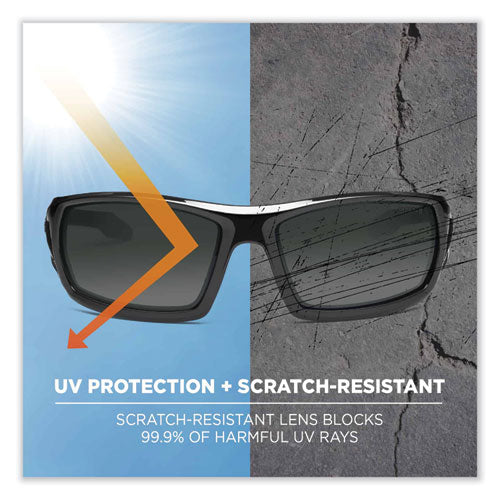 Ergodyne Skullerz Odin Safety Glasses Black Nylon Impact Frame Polarized Smoke Polycarbonate Lens