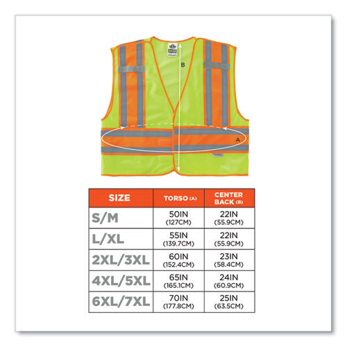 Ergodyne Glowear 8245psv Class 2 Public Safety Vest Polyester 4x-large/5x-large Lime