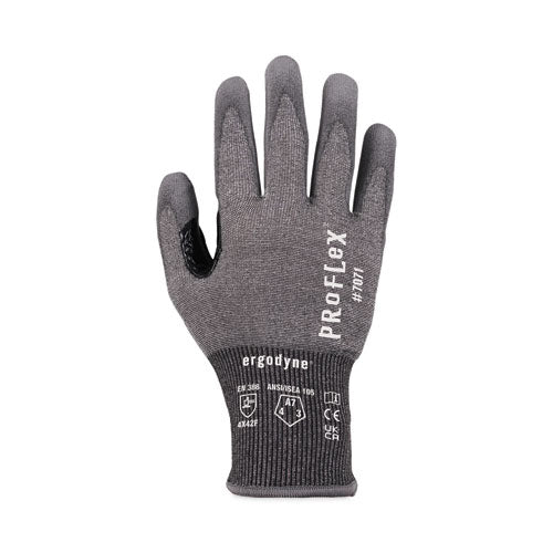 Ergodyne Proflex 7071 Ansi A7 Pu Coated Cr Gloves Gray Large Pair