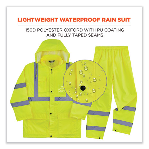 Ergodyne Glowear 8376k Lightweight Hv Rain Suit 2x-large Lime