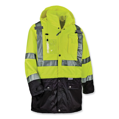 Ergodyne Glowear 8386 Class 3 Hi-vis Outer Shell Jacket Polyester 5x-large Lime