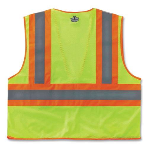 Ergodyne Glowear 8230z Class 2 Two-tone Mesh Zipper Vest Polyester 4x-large/5x-large Lime