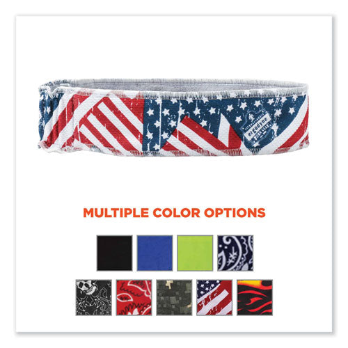 Ergodyne Chill-its 6605 High-performance Cotton Terry Cloth Sweatband One Size Stars And Stripes