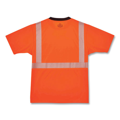 Ergodyne Glowear 8280bk Class 2 Performance T-shirt With Black Bottom Polyester 5x-large Orange