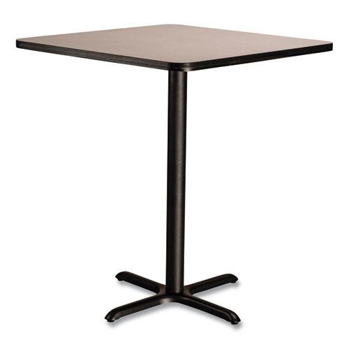 NPS Cafe Table 36wx36dx42h Square Top/x-base Gray Nebula Top Black Base