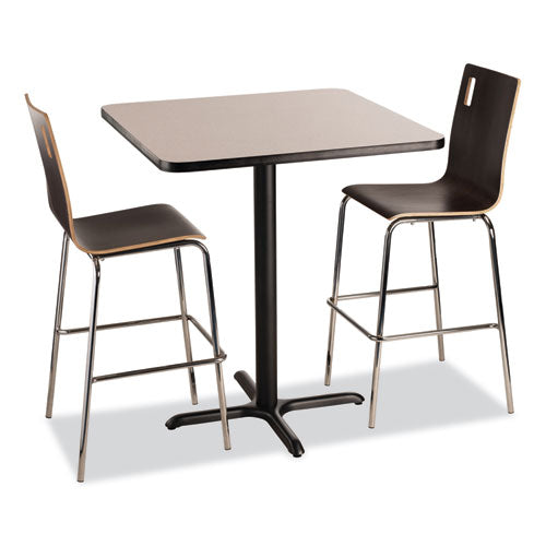 NPS Cafe Table 36wx36dx42h Square Top/x-base Gray Nebula Top Black Base