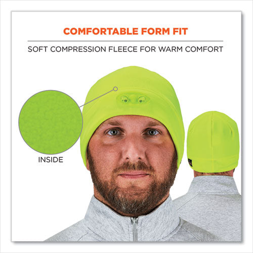 Ergodyne N-ferno 6804 Skull Cap Winter Hat With Led Lights One Size Fits Mosts Lime