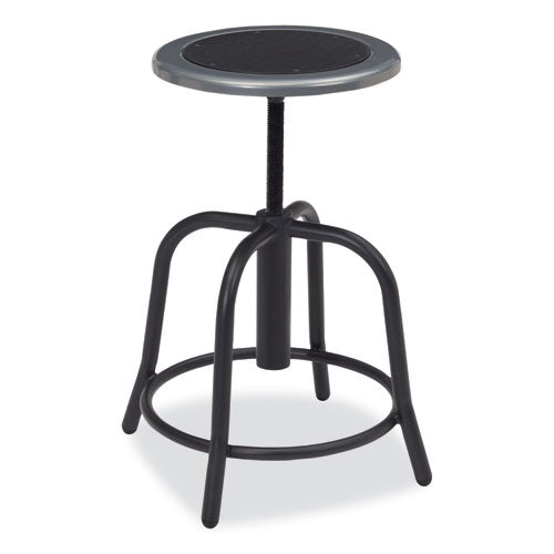 NPS 6800 Series Height Adjustable Metal Seat Swivel Stool Supports 300lb 18"-24" Seat Ht Black Seat/baseships In 1-3 Bus Days