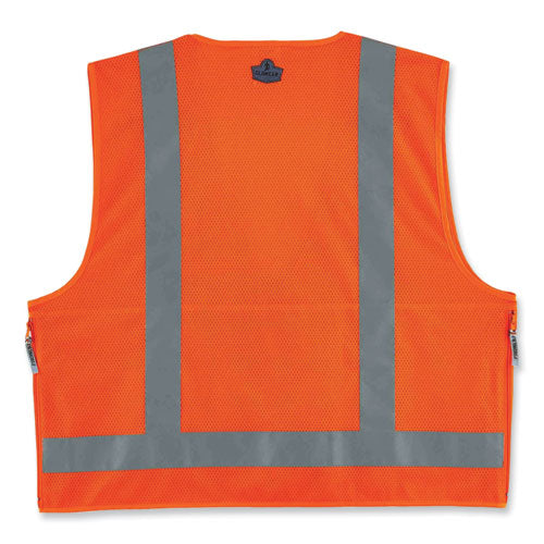 Ergodyne Glowear 8250z Class 2 Surveyors Zipper Vest Polyester Large/x-large Orange