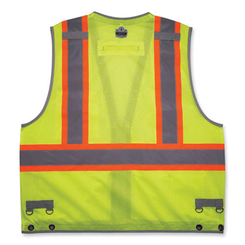 Ergodyne Glowear 8231tvk Class 2 Hi-vis Tool Tethering Safety Vest Kit Polyester Small/medium Lime