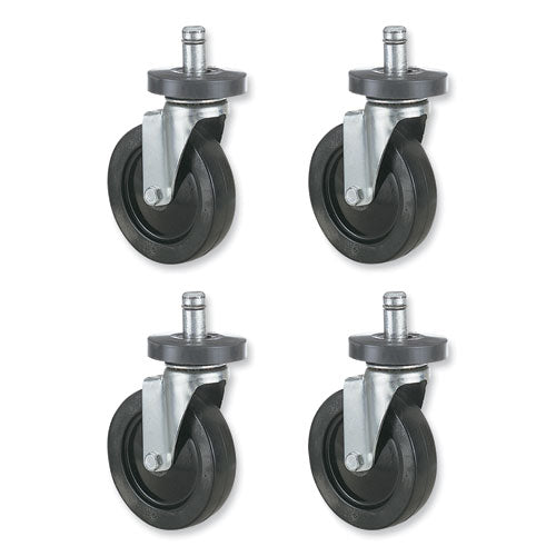 Safco Caster Kit For Safco Task Master Industrial Shelving Units Black 4/set (2 Locking)