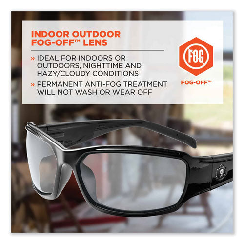 Ergodyne Skullerz Thor Safety Glasses Black Nylon Impact Frame Antifog Indoor/outdoor Polycarbonate Lens