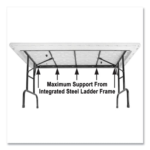 Correll Adjustable Folding Tables Rectangular 60"x30"x22" To 32" Red Top Black Legs 4/pallet