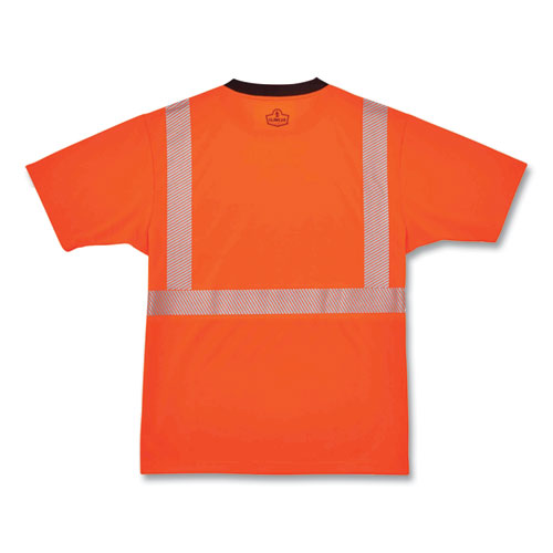 Ergodyne Glowear 8280bk Class 2 Performance T-shirt With Black Bottom Polyester Small Orange