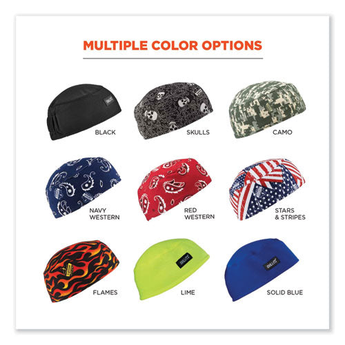 Ergodyne Chill-its 6630 High-performance Terry Cloth Skull Cap Polyester One Size Stars And Stripes