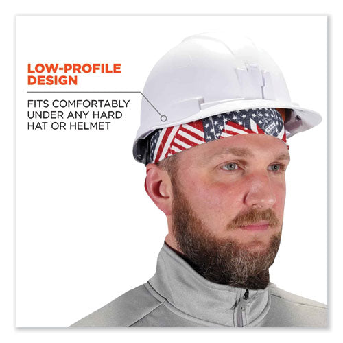 Ergodyne Chill-its 6630 High-performance Terry Cloth Skull Cap Polyester One Size Stars And Stripes