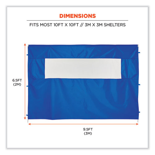 Ergodyne Shax 6092 Pop-up Tent Sidewall With Mesh Window Single Skin 10 Ftx10 Ft Polyester Blue