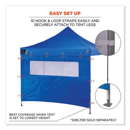 Ergodyne Shax 6092 Pop-up Tent Sidewall With Mesh Window Single Skin 10 Ftx10 Ft Polyester Blue