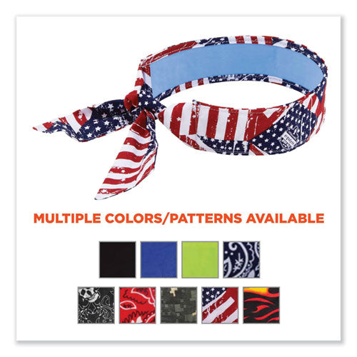 Ergodyne Chill-its 6700ct Cooling Bandana Pva Tie Headband One Size Fits Most Stars And Stripes