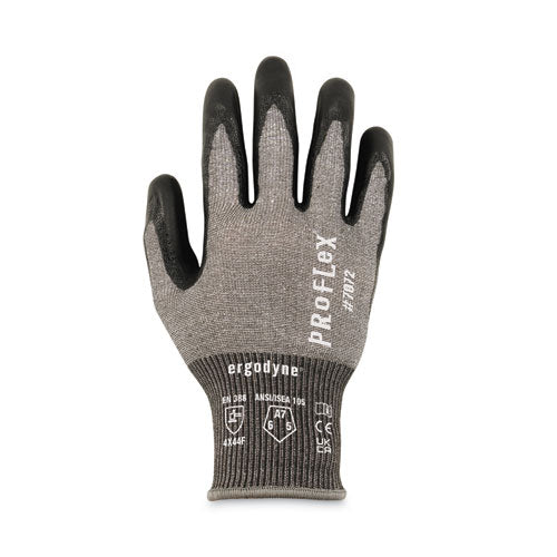 Ergodyne Proflex 7072 Ansi A7 Nitrile-coated Cr Gloves Gray Small 12 Pairs/pack