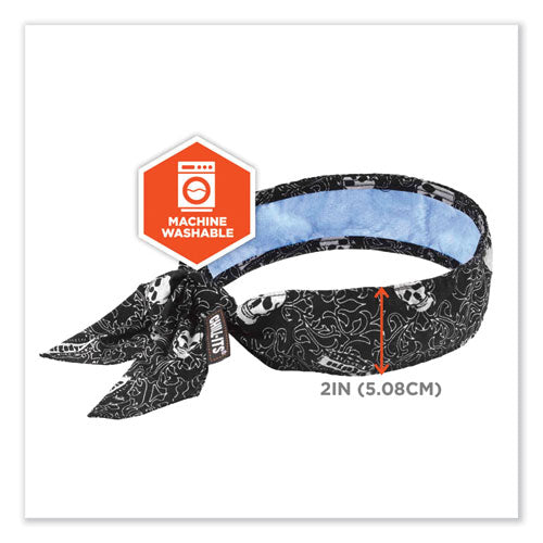 Ergodyne Chill-its 6700ct Cooling Bandana Pva Tie Headband One Size Fits Most Skulls