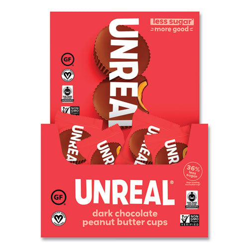 UNREAL Dark Chocolate Peanut Butter Cups 0.53 Oz Individually Wrapped 40/pack