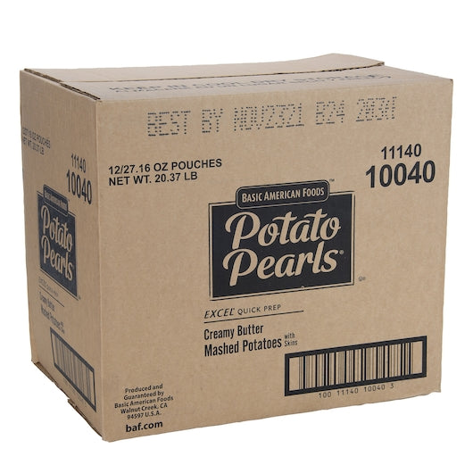 Baf Potato Pearls Excel Creamy Butter Mashed Potatoes With Skins-27.16 oz.-12/Case