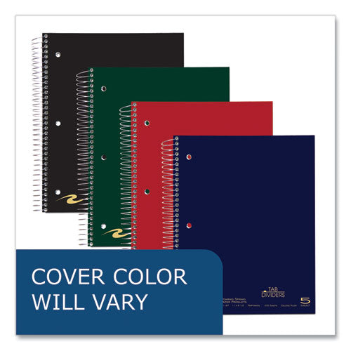 Roaring Spring Wirebound Notebook W/tabs 5-subject College Rule Randomly Asst Covers (200) 11x8.5 Sheets 12/ct Ships In 4-6 Bus Days