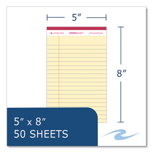 Roaring Spring Enviroshades Legal Notepads 50 Assorted 5x8 Sheets 72 Notepads/Case